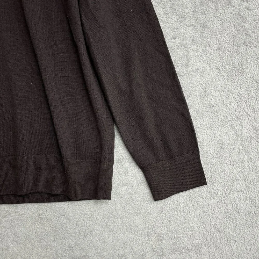 NEW Banana Republic Men's L Brown 100% Merino Wool Sweater Crew neck  M0118